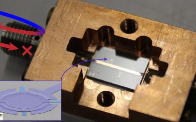 One-way track for microwaves based on mechanical interference